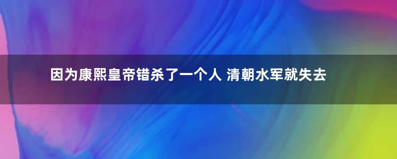 因为康熙皇帝错杀了一个人 清朝水军就失去了发展的机会